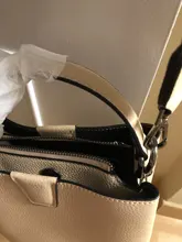 Bolso de mano de piel auténtica para mujer, 100% de mano, a la moda para chicas, con asa superior, de cuero suave, bolso de hombro femenino, cruzado