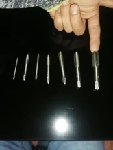 Alta calidad 7 unids/set Acero de cojinete cónico HSS M3-M12 máquina espiral punto recto estriada de rosca de tornillo broca manual