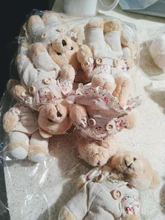 Oso de peluche pequeño de 11cm para niños, 12 Uds., 6 pares, juguetes de peluche, regalo de Boda nupcial, mini colgante de anime, llavero de San Valentín