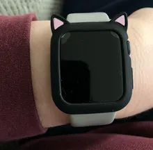 Funda protectora para Apple Watch 4, 5, 6 se, 40mm, 44mm, silicona suave con un dibujo animado, orejas de gato, iWatch Series 3, 2, 42mm y 38mm