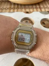 Reloj deportivo Digital para hombre y mujer, cronógrafo de pulsera transparente, informal, dorado, regalo para amantes, para niños y mujeres