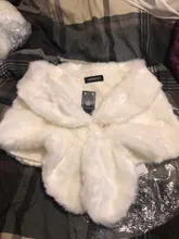 Caliente de las nuevas mujeres de piel sintética de pelo chaqueta boda abrigo encogiéndose de hombros chal Bolero Cabo