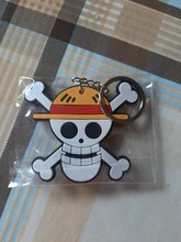 LLavero de una pieza para hombre y mujer, llavero de doble cara, colgante de PVC, accesorios de Anime, llavero bonito de dibujos animados, 2019