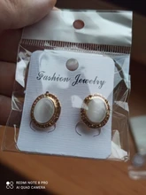 GRACE JUN-pendientes de piedra de Color dorado para mujer, aretes sin perforaciones, con Clip geométrico, joyería 2019