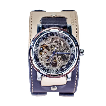 Watch skeleton YOURTIME Clouds 2.0 men wide leather strap handmade 
Watch skeleton YOURTIME Clouds 2.0 men wide leather strap handmade
