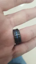 Letdiffery-anillos con surcos Negro Azul, anillos de acero inoxidable Midi para hombre, Charm, joyería para hombre, Dropshipping, gran oferta