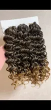 Sintético de la onda profunda del pelo trenzado extensiones de 10 corto 3 unids/pack cabello ombré ondulado extensiones de pelo ondulado