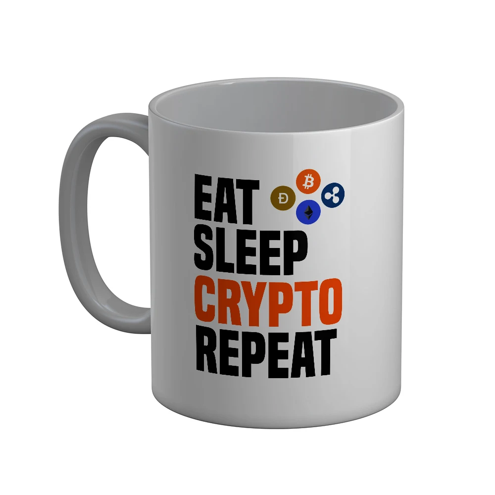 Кружка с криптовалютом Eat Sleep, кофейная чашка, криптовалюта монета Биткоин, уникальные крутые забавные подарки с цитатами 
Кружка с криптовалютом Eat Sleep, кофейная чашка, криптовалюта монета Биткоин, уникальные крутые забавные подарки с цитатами
