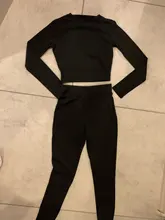 Conjuntos de dos piezas para mujer, ropa deportiva elástica de cintura alta, Top corto y Leggings a juego, otoño