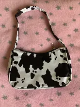 Bolso versátil sencillo para mujer, cartera juvenil de piel sintética con estampado de vaca, Bolso pequeño de hombro para viaje diario