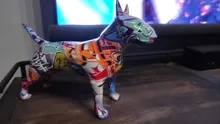 Dog-Crafts Bull-Terrier Office Home-Decoration Colorful Resin Modern Small Creative English