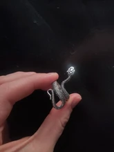 1 pieza nuevo europeo Retro Punk muy grandes espíritu anillo de serpiente de la personalidad de la moda estereoscópico anillo ajustable con apertura de la joyería