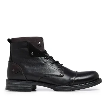 

Son Castellanisimos Leather Black Men Boots Winter Shoes Laces