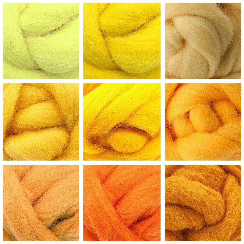 90g Felting Wool (10gx9 Colors) 19 Microns Superfine Merino Wool for Needle Felting Kit Roving Wool for Needlework Felt (I)
90g Felting Wool (10gx9 Colors) 19 Microns Superfine Merino Wool for Needle Felting Kit Roving Wool for Needlework Felt (I)