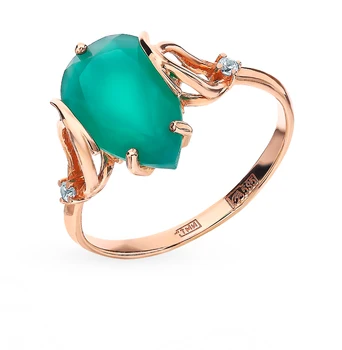 Gold ring with cubic zirconia and agate sunlight sample 585
Gold ring with cubic zirconia and agate sunlight sample 585