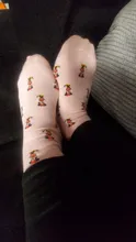 Disney-Calcetines de algodón con diseño de Mickey / Minnie / Pooh para mujer, medias de color sólido, transpirables, para adultos, 1 par