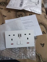 Delviz-Toma de corriente de pared con 5 orificios, enchufe Usb estándar europeo, Panel empotrado gris, doble puerto USB 2.1A, CA 110-250V, toma de corriente de Reino Unido, Universal