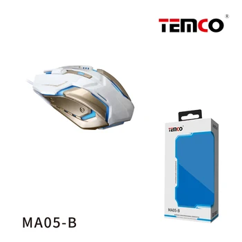 Mouse with computer cable, portable, game console. Black and white colors. Ergonomic design, professional optical, TEMCO
Mouse with computer cable, portable, game console. Black and white colors. Ergonomic design, professional optical, TEMCO