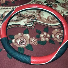 D forma O forma protector para volante de coche antideslizante de cuero de la PU para el POLO GOLF 7 Scirocco Suzuki Swift Nissan Rogue de alta calidad