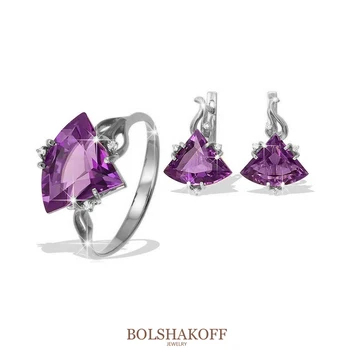 Jewelry set bolshakoff ring + earrings Silver 925 арт.002, size 17,5, OSN. Insert-Amethyst
Jewelry set bolshakoff ring + earrings Silver 925 арт.002, size 17,5, OSN. Insert-Amethyst