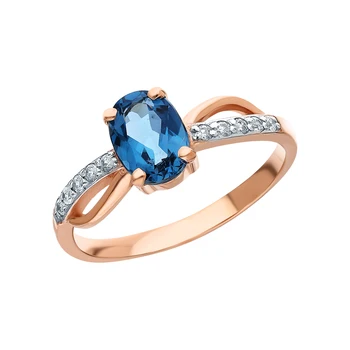 Gold ring with cubic zirconia and Topaz synthetic sunlight sample 585
Gold ring with cubic zirconia and Topaz synthetic sunlight sample 585