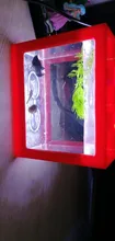 Mini acuario con lámpara LED USB para peces betta, tanque para peces con luz para lucha de peces
