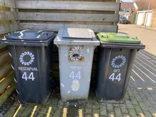 Cubo de basura personalizado para el hogar, pegatina con número y nombre de la calle, decoración de vinilo, 3 uds.