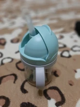 Taza de bebida de 300ml para niños, vaso de paja con diseño de dibujos animados para niños, resistente a caídas, botella de agua, Bola de aprendizaje azul