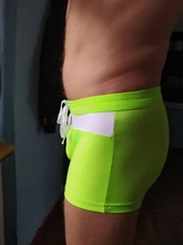 Escritos del boxeador de los hombres de la playa de costura de Color de contraste de natación bañadores piscina bañadores transpirable cómodo y suave Dropshipping. Exclusivo.