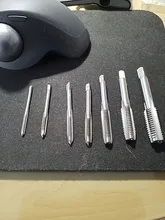 Alta calidad 7 unids/set Acero de cojinete cónico HSS M3-M12 máquina espiral punto recto estriada de rosca de tornillo broca manual