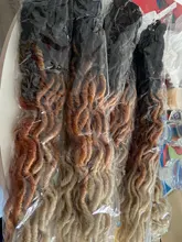 Alibaby-extensiones de pelo sintético para mujer, de 18 pulgadas pelo sintético, pelo de ganchillo suave, trenzado degradado, 18 hebras/p, hecho a mano