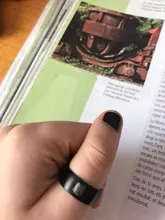 Anillo de acero inoxidable con diseño de alas de la libertad para hombre y mujer, sortija de 8mm, color negro, plateado, para Fans de Anime