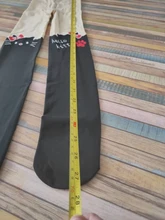 Medias ajustadas hasta la rodilla para niños y niñas de 4 a 14 años, tatuaje falso, media de terciopelo, gatito de dibujos animados blancos, mallas para niña