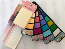 Juego de acuarelas para estudiantes, pinturas de pigmento portátiles con pincel de agua de Color brillante para exteriores, 18/25 colores, nuevo estilo