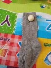 Calcetines de algodón con pompón de punto hasta la rodilla para recién nacidos, 1 par