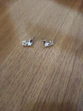 ANENJERY-pendientes de estrella hueca para mujer, de Plata de Ley 925, aretes simples de circonio cúbico a la moda, S-E151