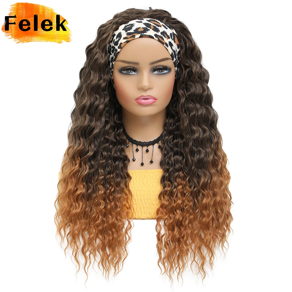 Long Curly Synthetic Headband Wigs For Black Women Natural Looking Water Wave Wig Glueless Heat Resistant Organic Fiber Hair
Long Curly Synthetic Headband Wigs For Black Women Natural Looking Water Wave Wig Glueless Heat Resistant Organic Fiber Hair