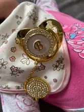 Chupete de bebé con diamantes de imitación, cadena de Clips para chupete, 26 letras, pezón de silicona, regalos para Baby Shower, sin BPA