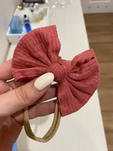 Warmom bebé niñas Bowknot diadema de nailon recién nacido elástica dulces sombreros de Color de pelo anillo niño niños pelo regalo de anillo