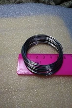 Memoria de alambre brazaletes de cuentas de acero componentes redondo color plata 5,5 cm(2 1/8 ) Dia, 50 Loops