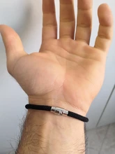 Pulseras de cuero de estilo clásico para hombre, accesorios para amantes de los botones de acero inoxidable, simples y negros, joyería tejida a mano, regalos