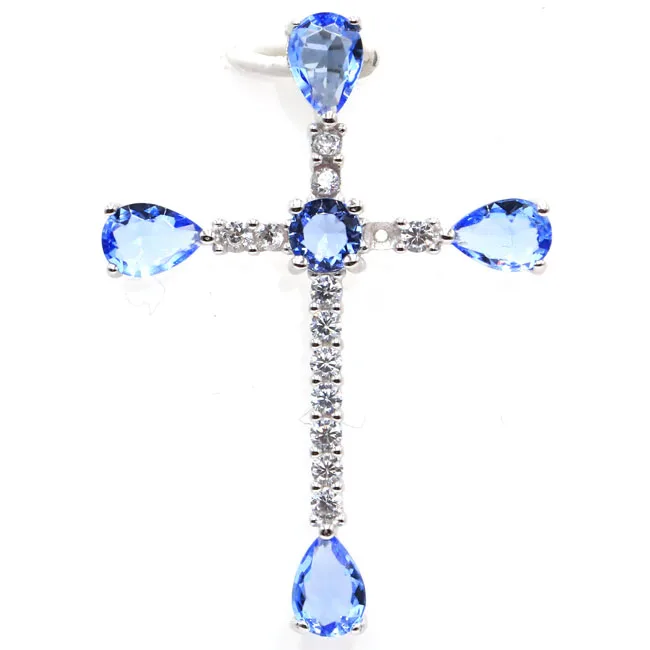 42x30mm SheType Cross 3.8g Created Violet Tanzanite CZ Gift For Ladies Jewelry 925 Sterling Silver Pendant
42x30mm SheType Cross 3.8g Created Violet Tanzanite CZ Gift For Ladies Jewelry 925 Sterling Silver Pendant