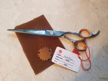 Tijeras grandes para cabello de 7,0 pulgadas, Japón, 440C, corte profesional de peluquería, salón de barbería, Tijeras de adelgazamiento, A0128G