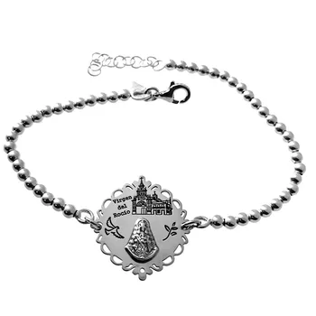 Law silver bracelet chain 925m 17cm. Balls 3mm. Detail Medal Virgin Dew carved fence openwork
Law silver bracelet chain 925m 17cm. Balls 3mm. Detail Medal Virgin Dew carved fence openwork