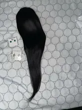 Extensiones de cabello humano con Coleta, coleta con Clip, coleta recta, Remy, brasileño, para Afroamericana