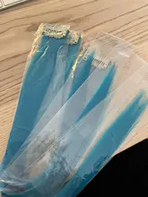 Extensión de cabello sintético con Clip, extensiones largas y rectas de color arcoíris, postizas, Clips, One Piece Dream ices