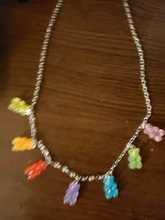 7 colores Rainbow Pride Cute Jelly Bear Gummy Collares para mujeres niñas Cool Punk Hip Hop Resina Collares Accesorios