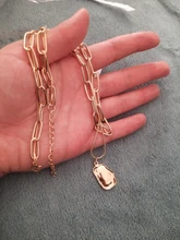 17KM-gargantilla Punk de cadena de oro grueso multicapa para mujer, collar con colgante redondo Irregular a la moda, joyería de tendencia 2021