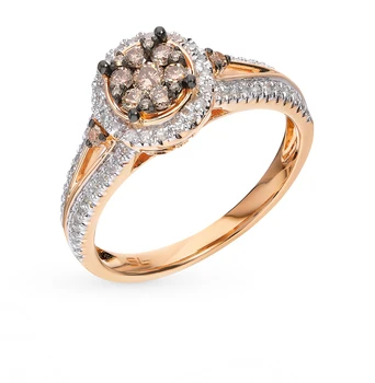 

Gold ring with cognac diamonds sunlight sample 585