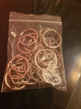 20 unids/lote llavero Chapado en 6 colores 50mm largo partido redonda llaveros al por mayor